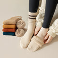 Wholesale Vintage Striped Comfortable Warm Socks Ladies Women Winter Thick Terry Crew Socks