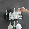 Hot Selling Wall Mounted Bathroom Shelves With Hooks Shower Basket Towel Rack Shelf for Bathroom Bedrooms
