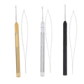 Multi-function Aluminum Hook Needle Loop Threader for Micro Rings Beads Links I-tip Hair Extensions