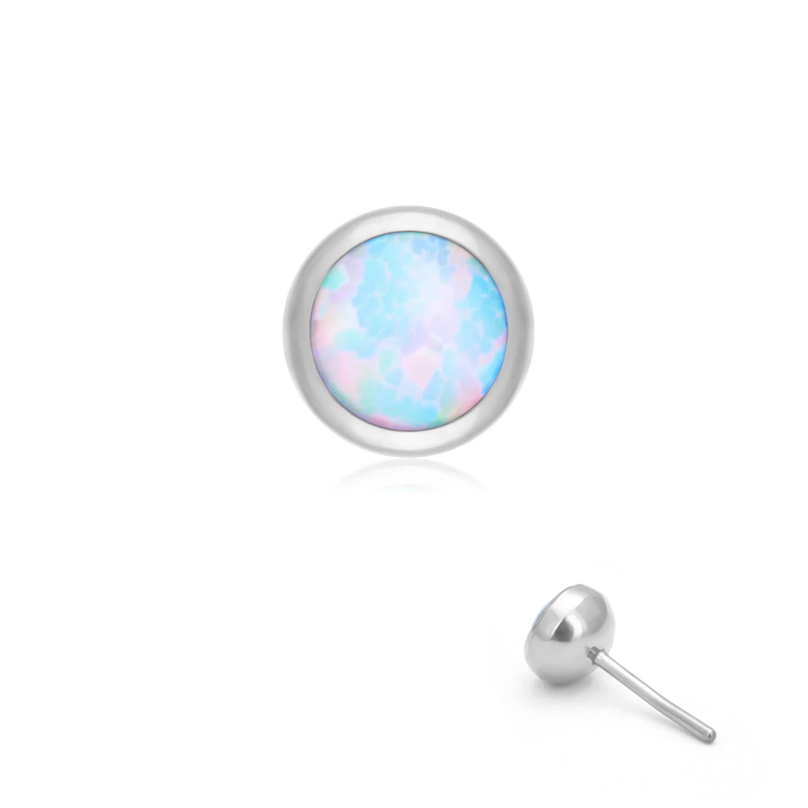 Wholesale F136 Titanium Head Labret Bezel Opal Lip Stud Tragus Piercing Jewelry Gold Plated Fashion for Children for Wedding
