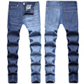 Stir-fried Salt Dark and Light Yin and Yang Color Stitching Contrast Color Three-dimensional Cat Whiskers Small Straight Jeans