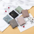 2023 Cute Fashion Mini PU Vegan Leather Short Slim Design Student Wallet Hasp Closure Waterproof Polyester Lining Women XXN Made