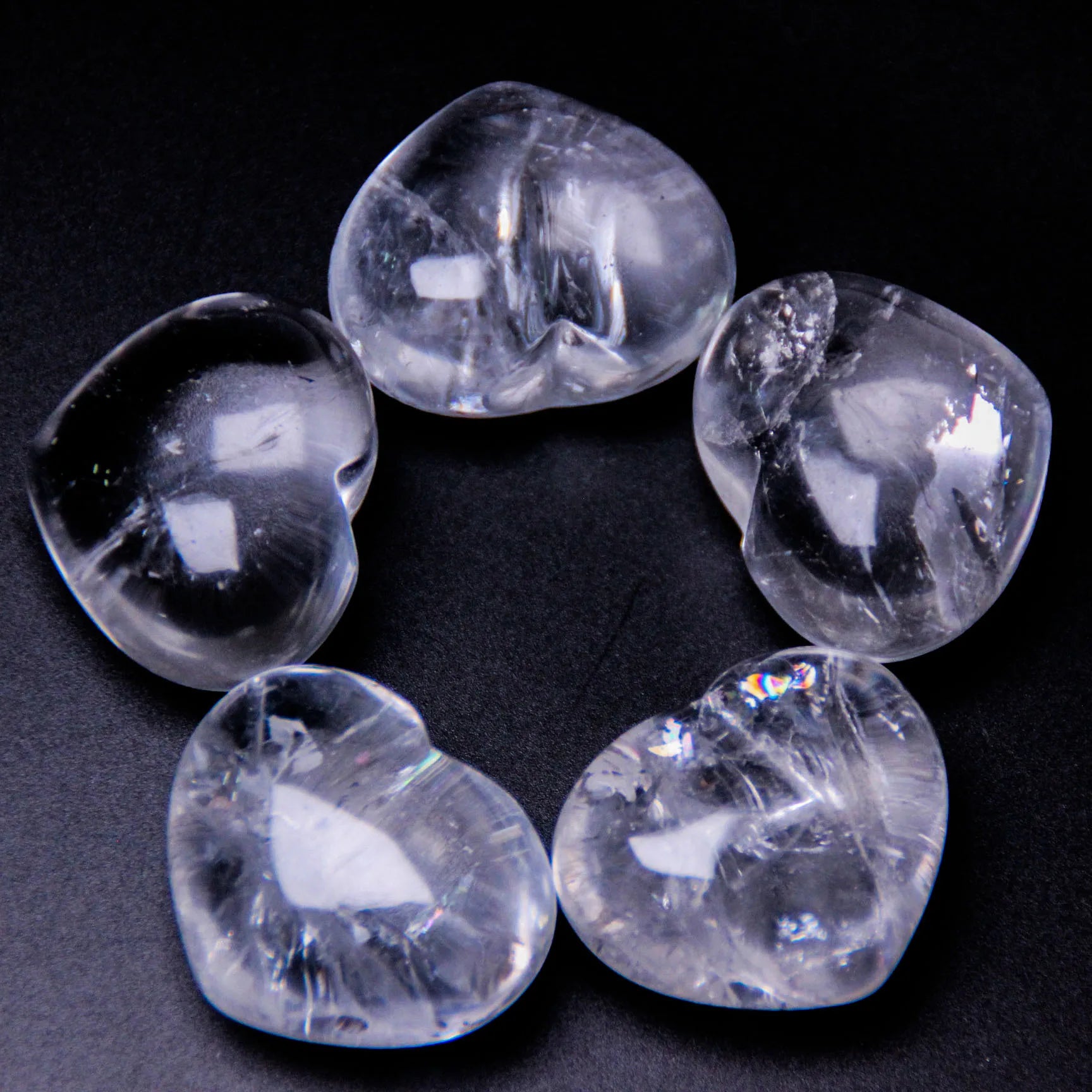 HY Gemstone Rose Quartz Heart Shape Candle Holder Natural Stone Crystal