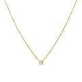 Wholesale Gold Jewelry Necklace for Women 925 Sterling Silver 18k Gold Plated square Diamond Pendant Necklace