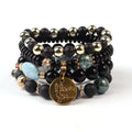 Factory Wholesale Crystal Bead Women Luxury Bangles Bracelet Set With Charms Vintage Stretch Natural Beaded Bracelets Women