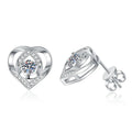 Heart Moissanite Stud Earrings Total 0.4 CT Simple Fashion Girls Earrings 925 Sterling Silver Plated 18K White Gold Jewelry