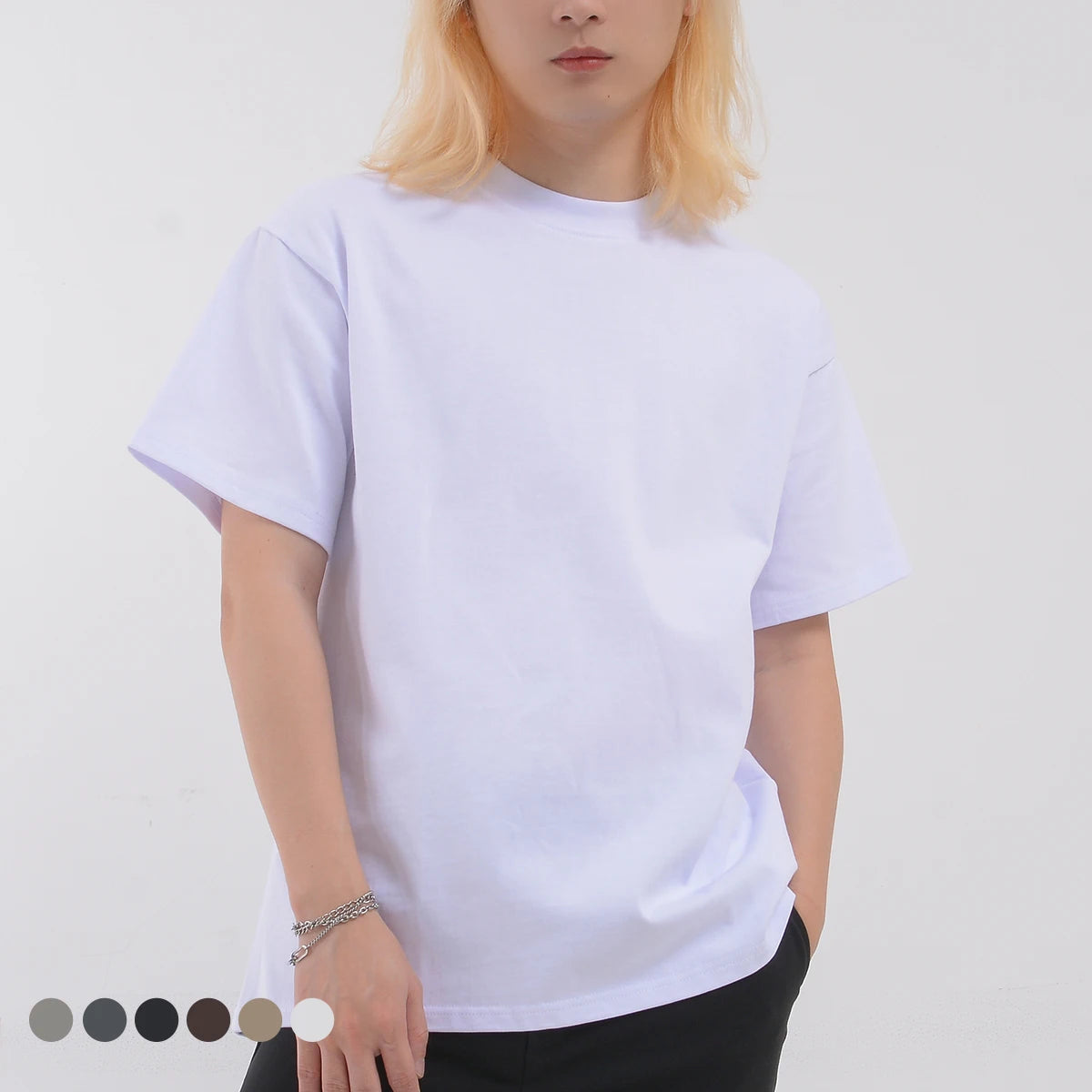 Sandian High Quality Men Luxury Custom Heavy 100% Cotton Oversize T Shirt Blank Mock Neck Heavyweight Oversized Boxy t Shirt