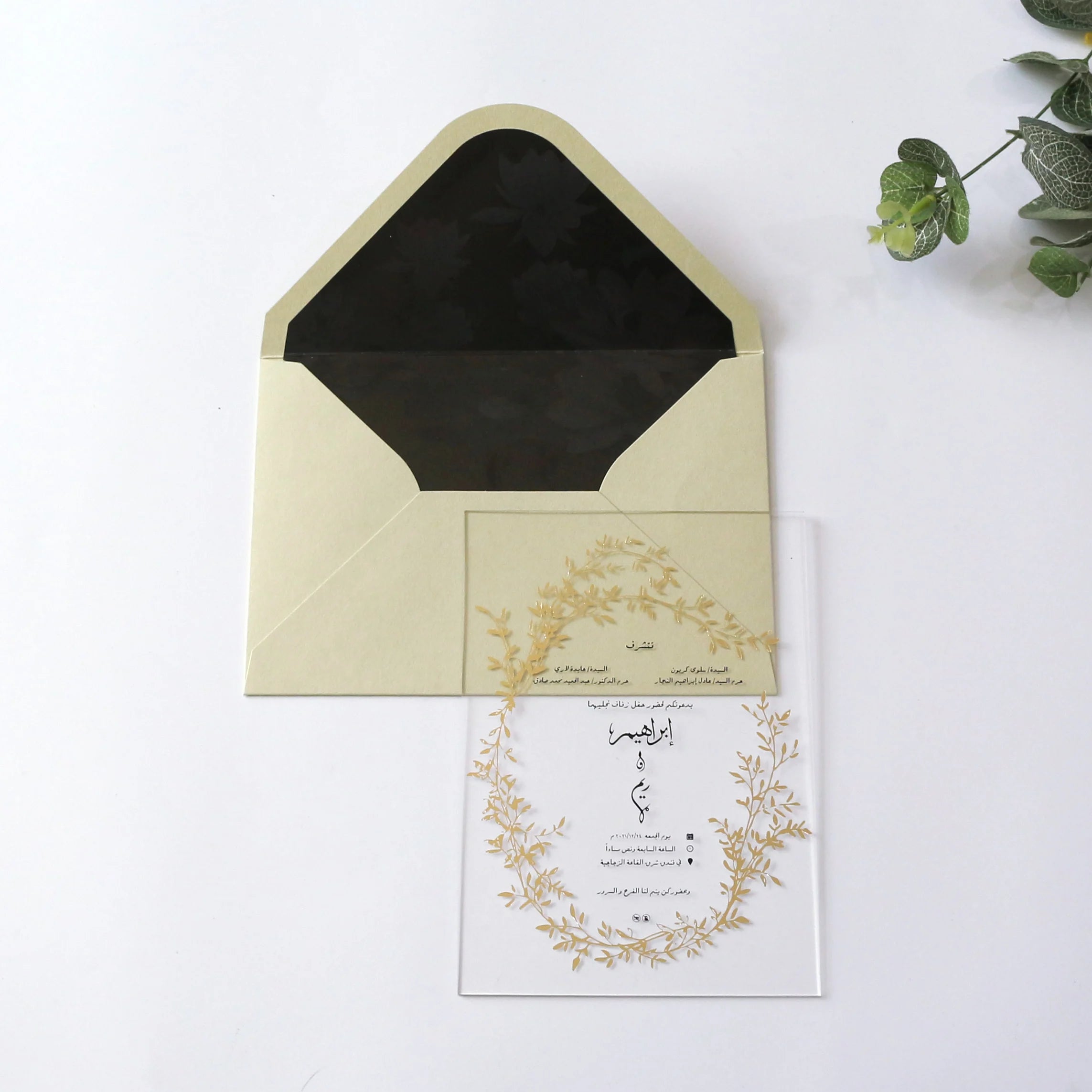 2 Color Print Transparent Acrylic Customized Luxury Wedding Invitation Acrylic Cards Custom Europe Logo Envelope