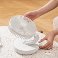 Portable 3 Speed Strong Wind  Auto Rotation Wind Desktop Folding Fan LED Lamp for Home Office Bedroom