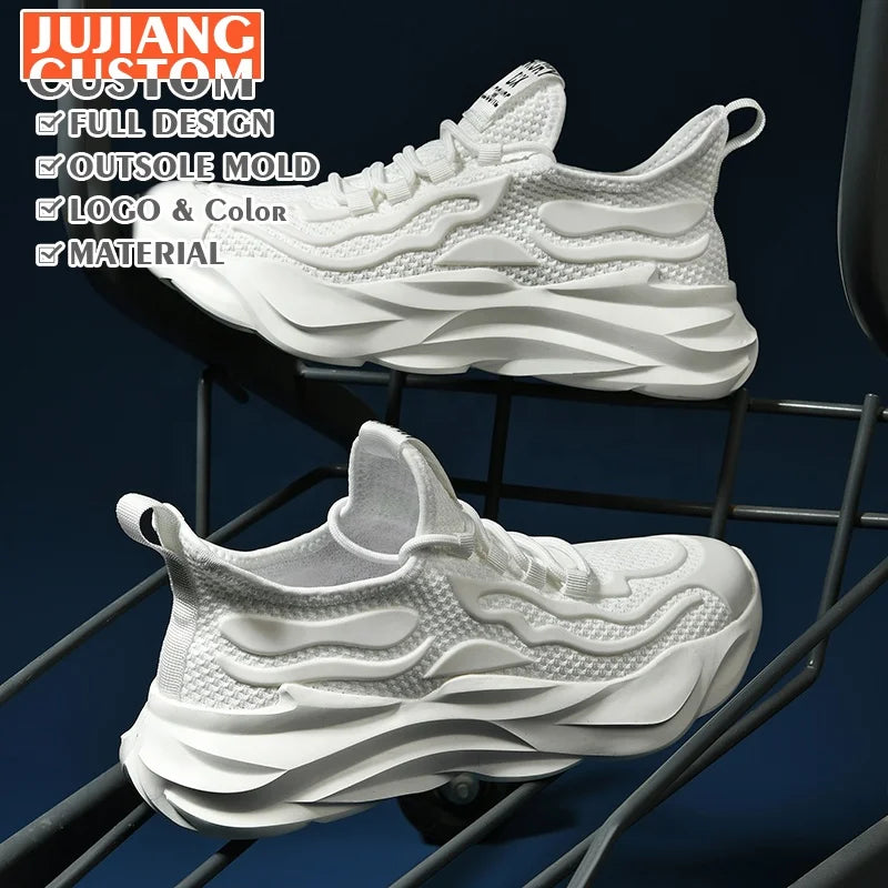Custom New Fashion Vulcanized Shoes Breathable Casual Running Shoes for Men Plus Size Outdoor Sports Footwear Trendy Sneakers