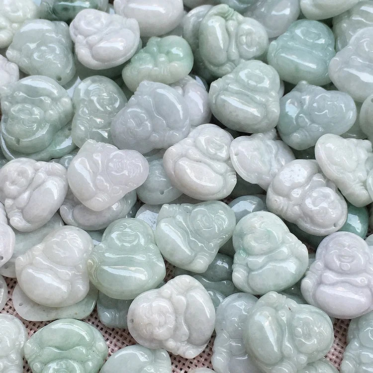 Natural Real Green Maitreya Jade Jadeite Pendant for Religious Jewelry Making