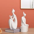 White Minimalist Elegant Woman State Meditating Decorative Lady Figurine for Home Office Desk