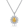 Custom Designs 12*15mm Big Radiant Cut Oval Yellow Zirconia Pendant Necklace Luxury 925 Silver Jewelry for Christmas Gift