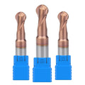 HUHAO Two Flutes Slotting Metal Ball Nose End Mills Coated Tungsten Steel End Mill Cnc Milling Cutter Carbide End Mills