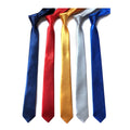 Factory Price Tie for Men Factory Slim Tie Solid Color Necktie Polyester Narrow Royal Blue Gold Party Formal Fashion Ties
