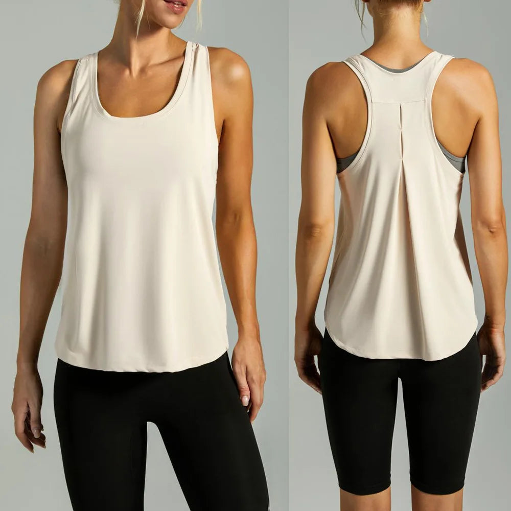 Women's Workout Tops Racerback Sports Tank Tops Breathable Yoga Shirts Athletic Running Tank Tops Sleeveless Gym Clothes