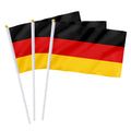 Custom German Hand Flag 14x21cm 100% Polyester Double-Sided Digital Print Waterproof Durable Acrylic Flagpole Outdoor Use
