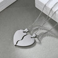 Custom Personalized Couple Necklace Love Heart Stitching Pendant Puzzle Matching Two Halves Heart for Lovers Memorial Day Gift