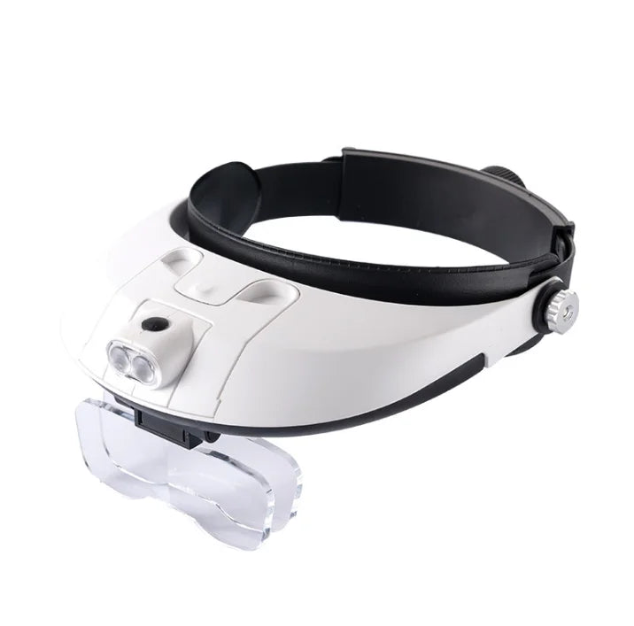 1X 1.5X 2X 2.5X 3.5X 5 Lens Headband Magnifier Head Mount Magnifying Glass with LED Light for Jewelry Loupe and Watch Repair