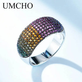 Wholesale Luxury Women's Classic Geometric Sterling Silver Ring Customizable Colorful Gemstone 925 Anniversary Wedding Bands