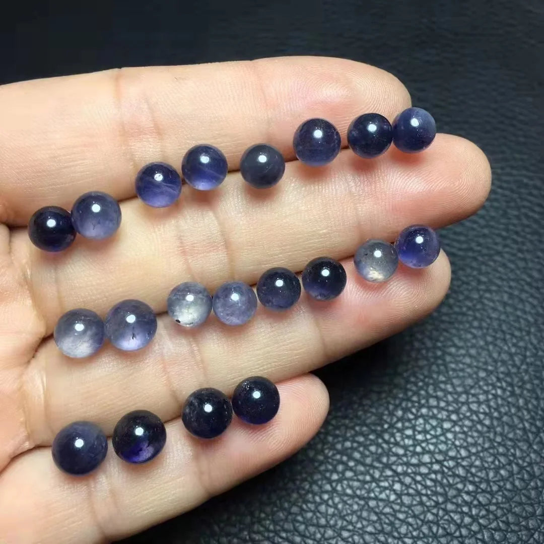 Healing Gemstone Stone Fine Jewelry Natural Raw Crystal Dichroite Bead 925 Sterling Silver Earrings for Women