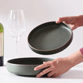 Japanese Korean Style Eco-Friendly Ceramic Dinner Plate Flat Plate for Dessert Salad Pizza Pasta Bread Home Family Use