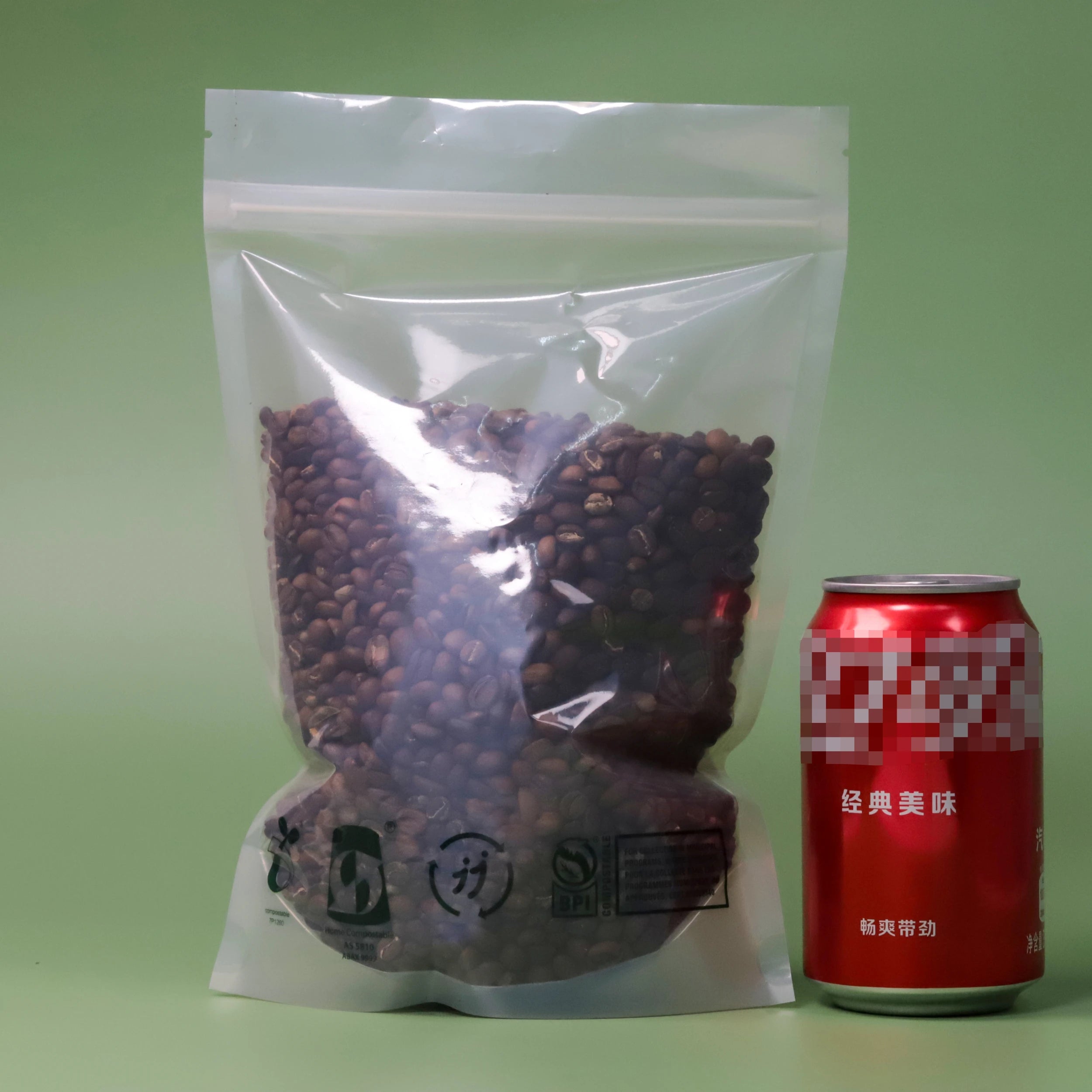 Custom Printed Brown Kraft Paper Stand Bag Small Biodegradable Ziplock Pouch for Coffee Tea Food with Zipper Window