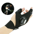 YOUME Polyester Fingerless Single Finger LED Fishing Gloves with Non-Slip & Adjustable Wrist Strap for Camping & Hiking