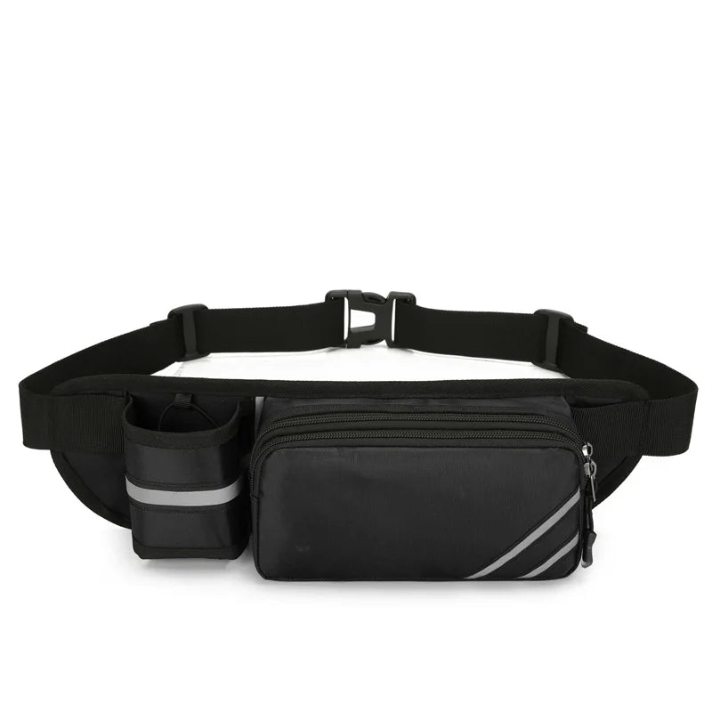 Water Bottle Holder New Design Waist Bag Sport Colorful Running Belt Fitness Pouch Zipper Closure Polyester Reflective Strip