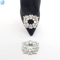 Custom Crystal Square Shoe Buckle Metal Rhinestone Detachable Shoe Clips for Ladies Heels Shoe Decorations Accessories