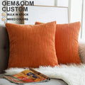 Orange Corduroy Throw Pillow Covers Cases for Couch Sofa Home Decoration 40*40