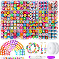 24 Grid 480pcs Fruit Flower Cute Heart Mushroom Heishi Polymer Clay Beads Kit for DIY Jewelry Necklace Bracelet Making