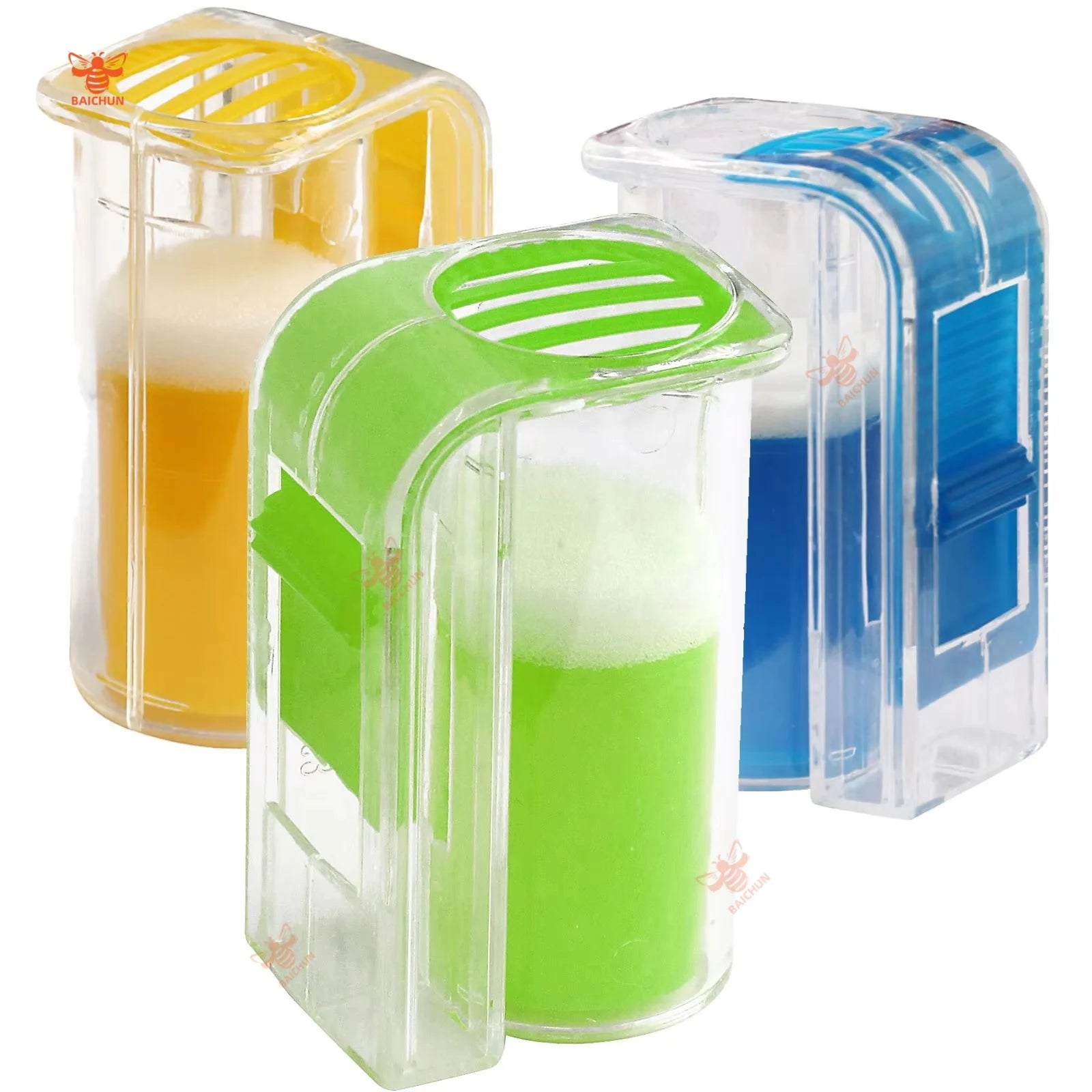3pcs Queen Mating Cage One-Handed Plastic Bee Queen Marker Bottle Essential Beekeeping Tools for Beekeepers New Condition
