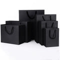 Spot Wholesale Black Gift Bag Paper Bag Clothing Handbag Black Card Paper Bag Custom Printed LOGO