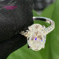 S925 Silver Sterling Long Oval 8*12mm Fancy Moissanite D VVS1 Pass Diamond Tester Engagement Wedding Rings Brand MegaBDM