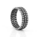 Best-Selling Ancient Lucifer Viking Plain Ring Oxidation-Resisting Steel Keel Squama Round Ring Black Jewelry for Men and Women