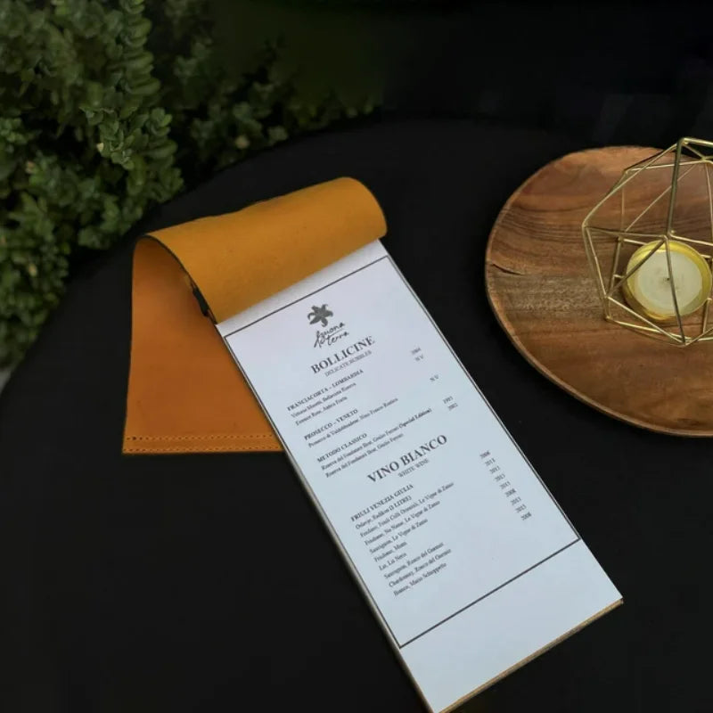 Custom Restaurant PU Leather Menu Folder High Quality Menu Holder Simple Menu Book Cover
