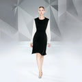 Women's Bohemian Chiffon Ruched Natural Waist Knee-Length Pleated Long Sleeve Color Blocking Custom ODM Manufacturer Autumn