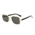 New Elegant Sun Glasses Unique Metal Rimmed Square Eyeglasses for Women and Men Lens Logo Position