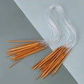 Carbonized Bamboo+PE DIY Sweater Hand Sewing Tool 80cm Long 18-Piece Cyclic Knitting Needles