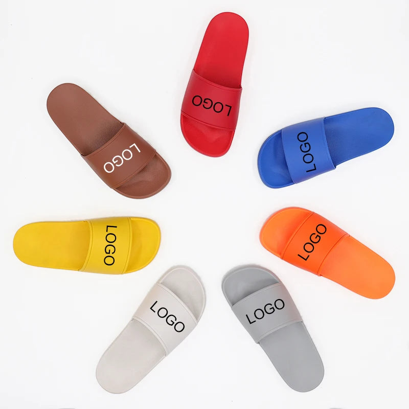 Hot Selling Custom Logo Men's Flip Flops Light Weight Thick Bottom Slides Anti-Slip Features for Winter