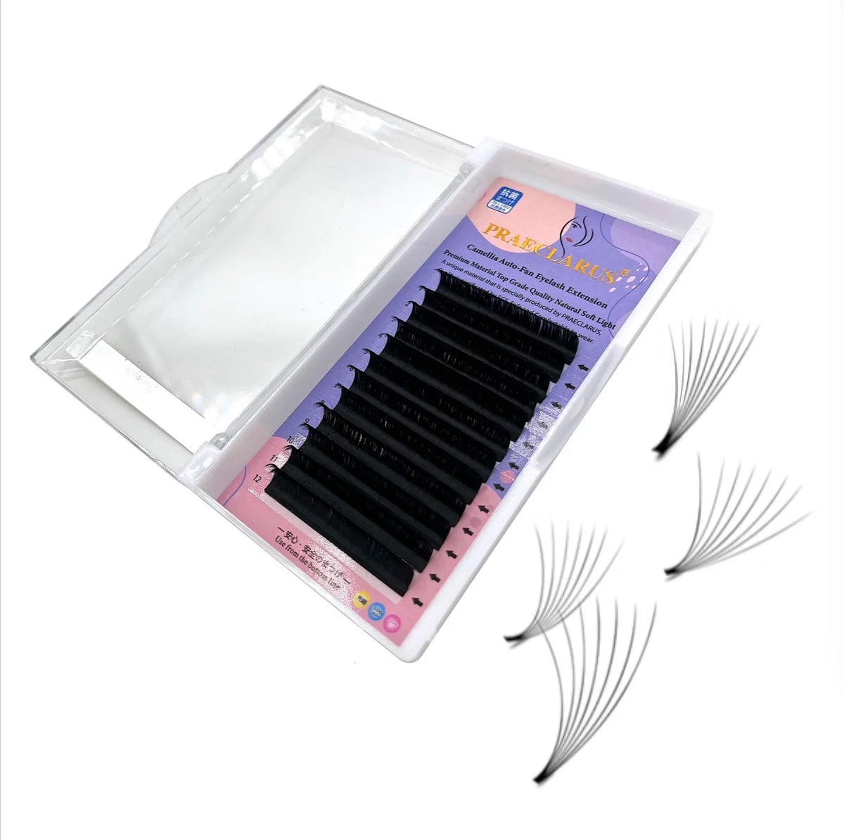 Camellia 2022 New Stock 1 Second Auto Flower Lashes Easy Fan Lashes Auto Fan Eyelashes Synthetic Hair Dd Hand Made Matte Black MegaBDM