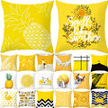 Vintage Style Striped Yellow Leaves 3D Printed 100% Polyester Hotel Home Pillowcase Cover Anti-Snore Non-Toxic Zipper Closure