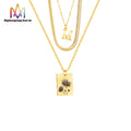 Wholesale Custom Initial Letter 3 Layer Necklaces for Women Stainless Steel Non-Tarnish Fashion Jewelry Gold Plating Trendy