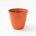Home Decoration Metal Round Planter Ribs Design Copper Texture American Design Pot for Floor Indoor Outdoor Wall Table Top Decor