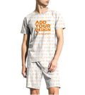 Print on Demand Summer Round Neck Short Sleeved 2 Piece Pajamas Set Fourth of July Casual 2XL Loungewear Men's Sleepwear