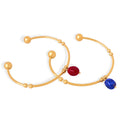Wholesale Custom Fashion Trendy Agate Stainless Steel Gold Plated Bangle Bracelet for Woman