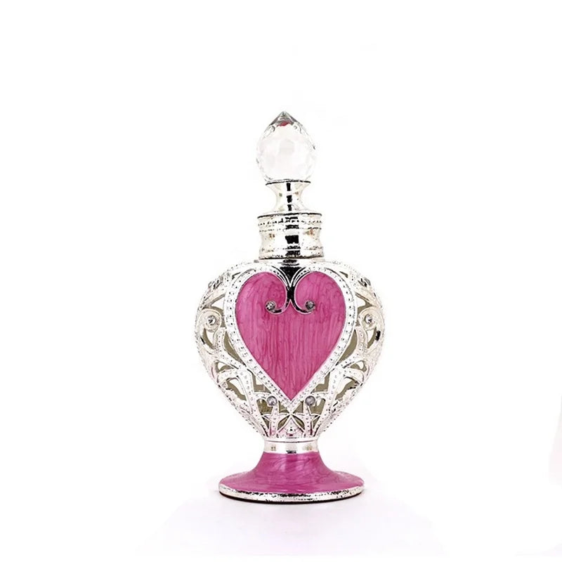 12ml Heart Shape Fancy Arab Essential Oil Perfume Glass Bottle Arabic Glass Bottle Dropper