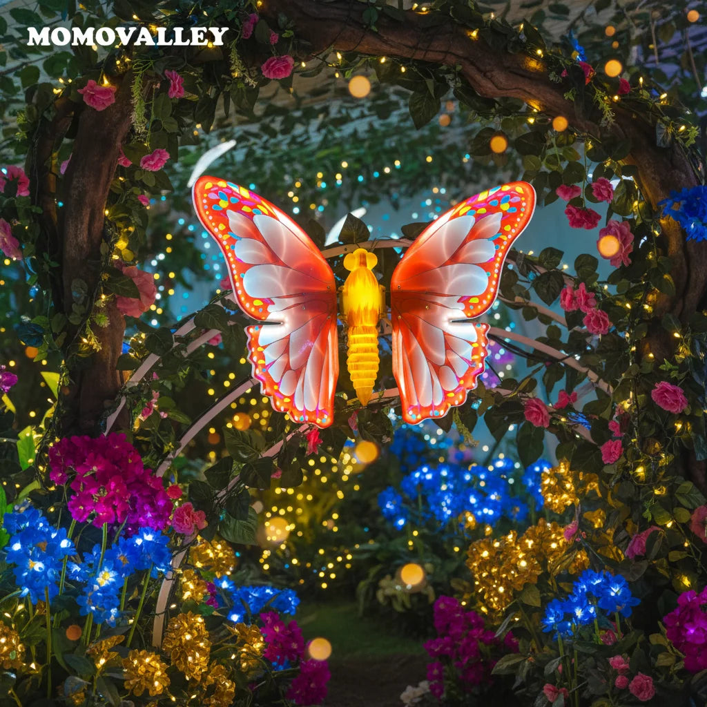 Colorful IP65 Rated Outdoor 3D Butterfly Decoration Lights for Festival and Theme Park Christmas Lighting