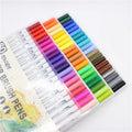 Dual Brush Marker Pens for Coloring60 Colored MarkersFine Tip Markers and Brush Highlighter Pen Set